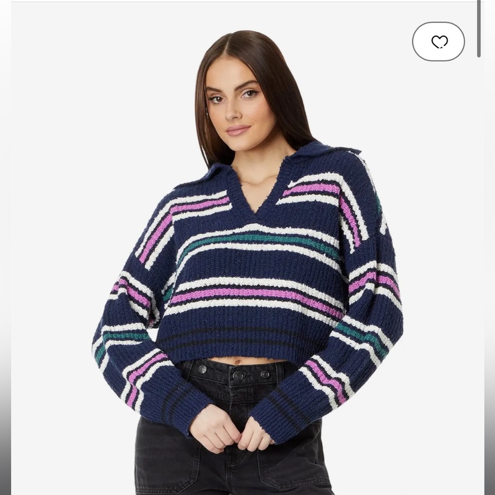 Free People Kennedy Rib-Knit Collared Pullover
